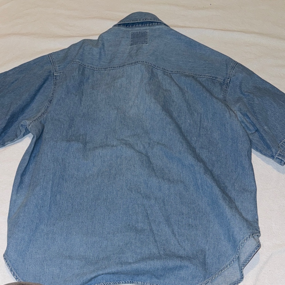 Light Blue Frog Embroidered Denim Shirt Cotton size 20 - Picture 8 of 9